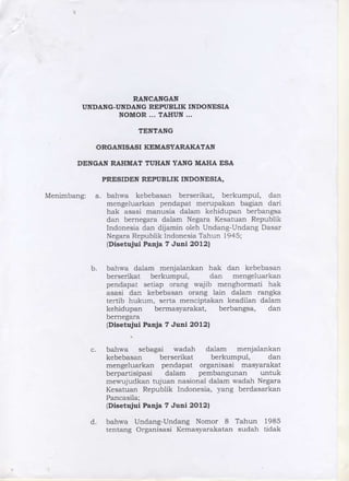 RUU ORMAS draft November 2012