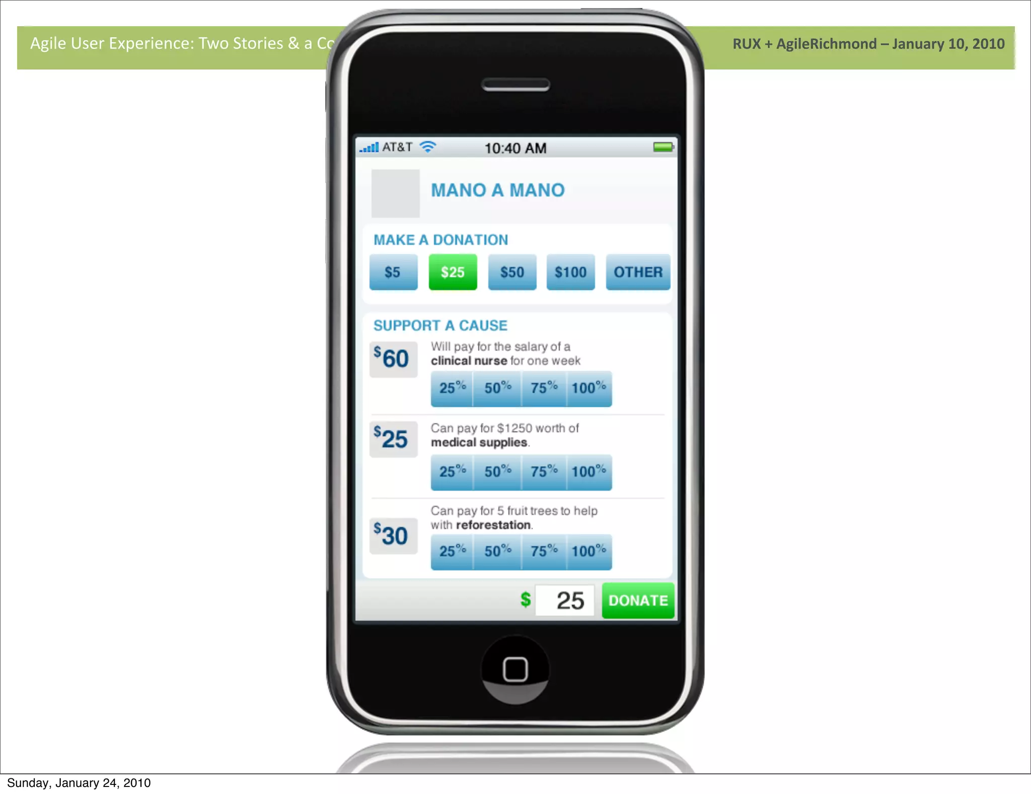 Agile	
  User	
  Experience:	
  Two	
  Stories	
  &	
  a	
  Conversa9on	
  	
  	
  	
  	
  	
  	
  	
  	
  	
  	
  	
  	
  	
  	
  	
  	
  	
  	
  	
  	
  	
  	
  	
  	
  	
  	
  	
  	
  	
  	
  	
  	
  	
  	
  	
  	
  	
  	
  	
  	
  	
  	
  	
  	
  	
  	
  	
  	
  	
  	
  	
  	
  	
  	
  	
  	
  	
  	
  	
  	
  	
  	
  	
  	
  	
  	
  	
  	
  	
  	
  	
  	
  	
  	
  	
  	
  	
  RUX	
  +	
  AgileRichmond	
  –	
  January	
  10,	
  2010




                                     	
  




                                     	
  




Sunday, January 24, 2010
 