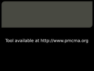 Tool available at http://www.pmcma.org
 