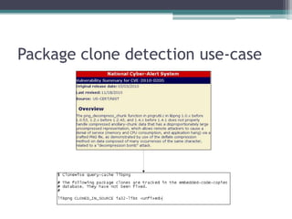 Package clone detection use-case
 