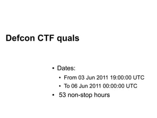 Defcon CTF quals | PDF