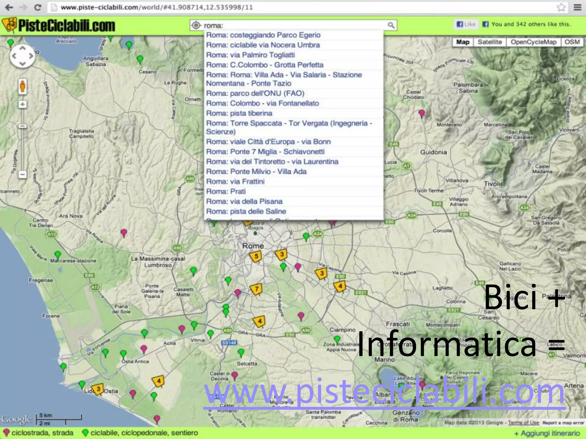 Bici +
        Informatica =
www.pisteciclabili.com
 