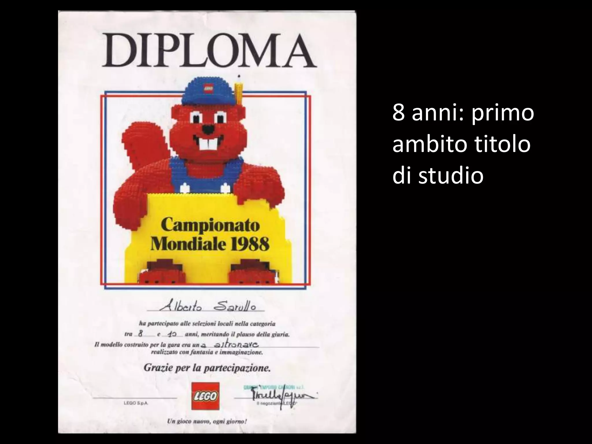 8 anni: primo
ambito titolo
di studio
 