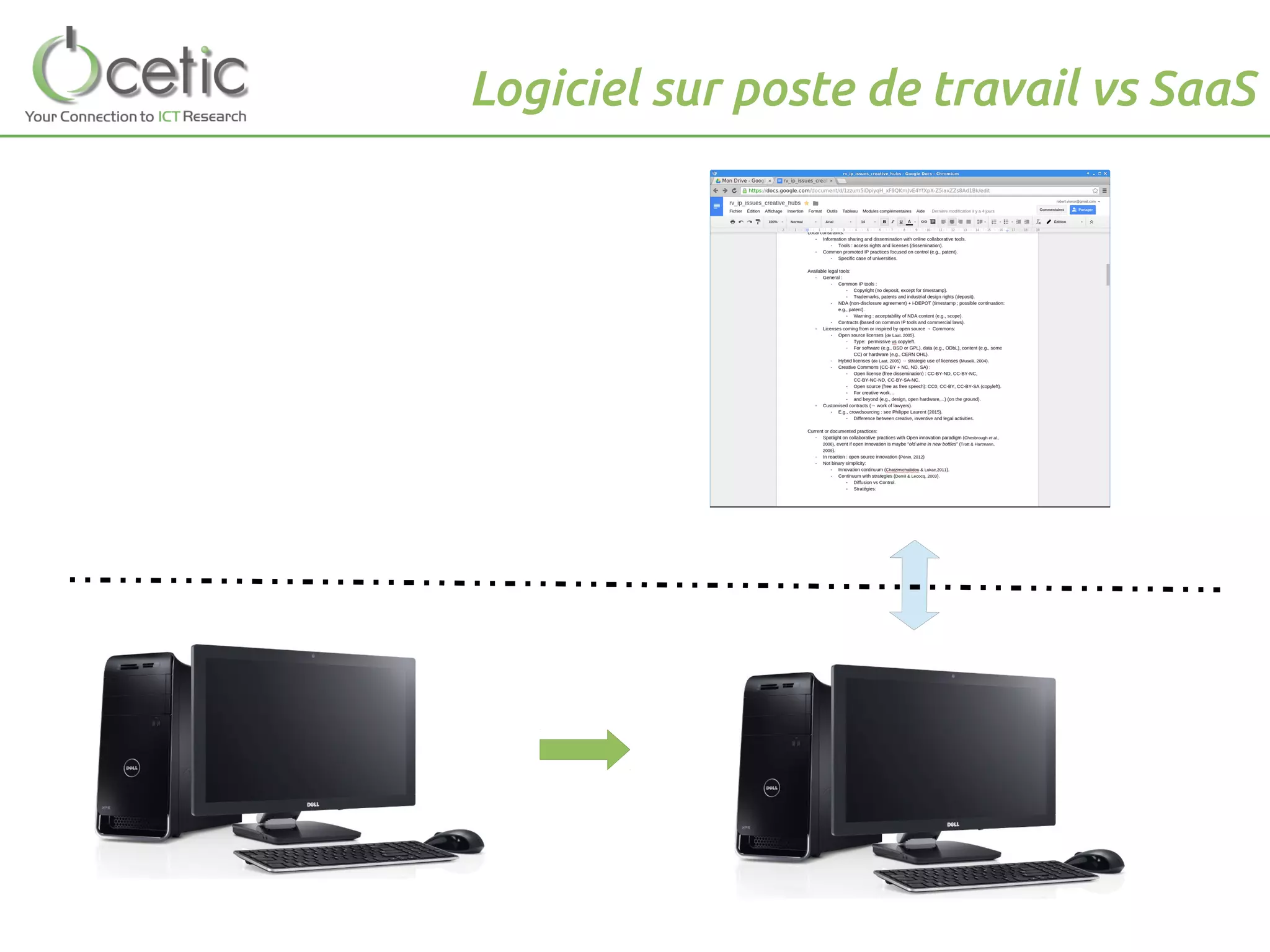 Logiciel sur poste de travail vs SaaS
 