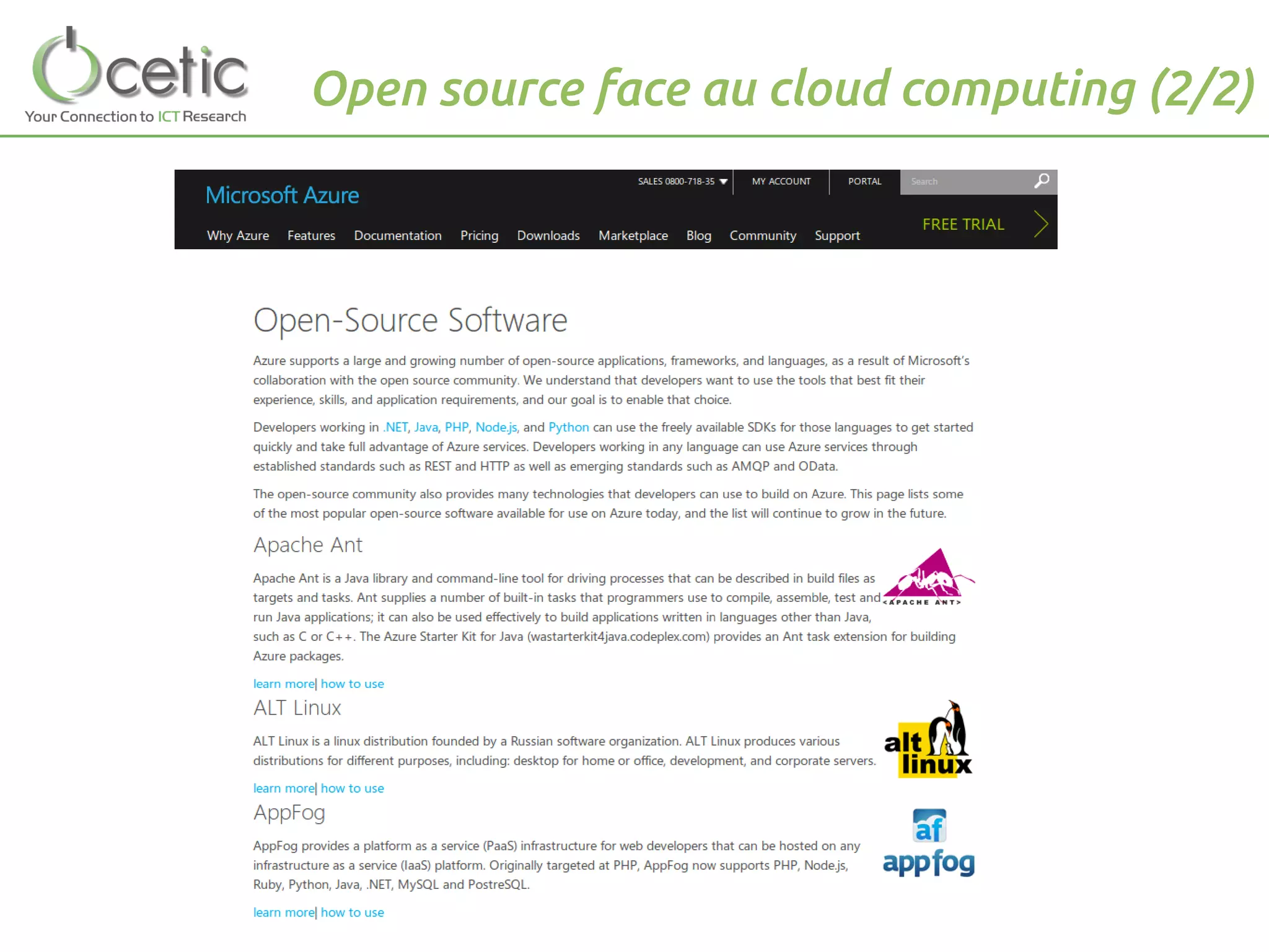Open source face au cloud computing (2/2)
 