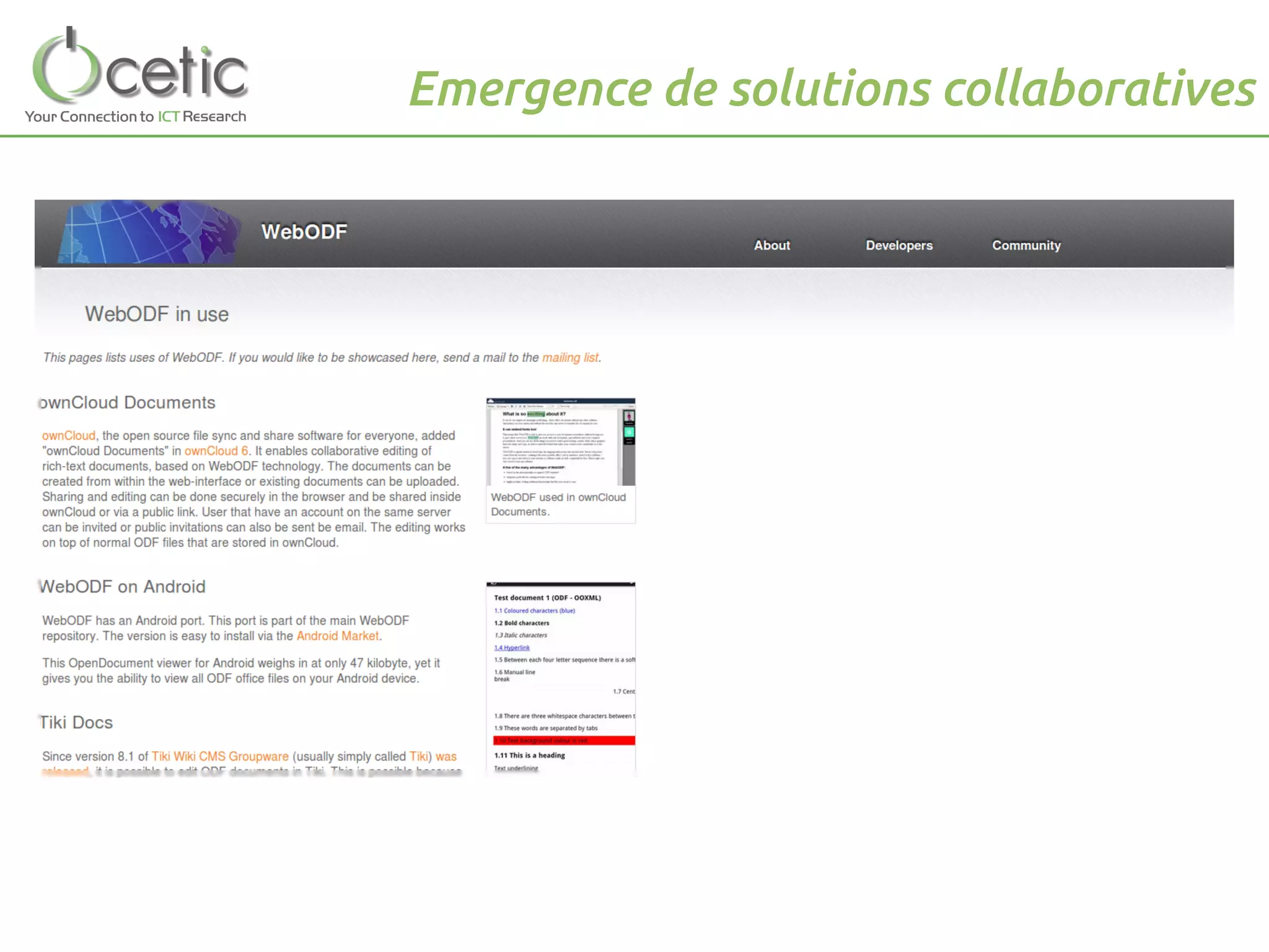 Emergence de solutions collaboratives
 