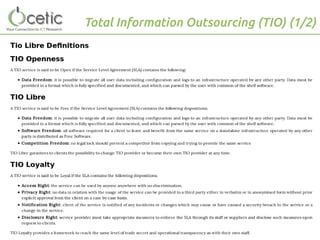 Total Information Outsourcing (TIO) (1/2)
 