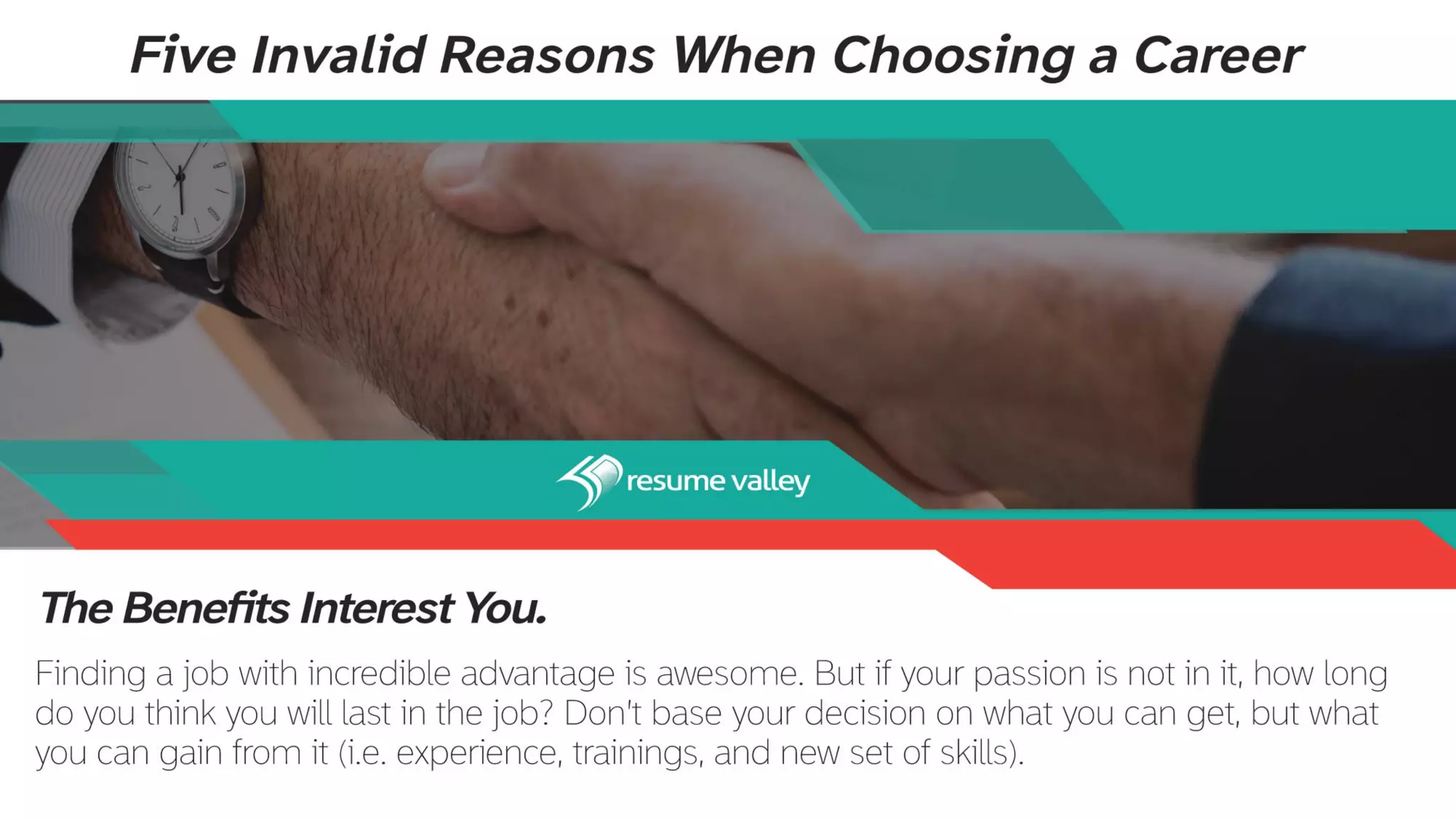 Five Invalid Reasons When Choosing a Career