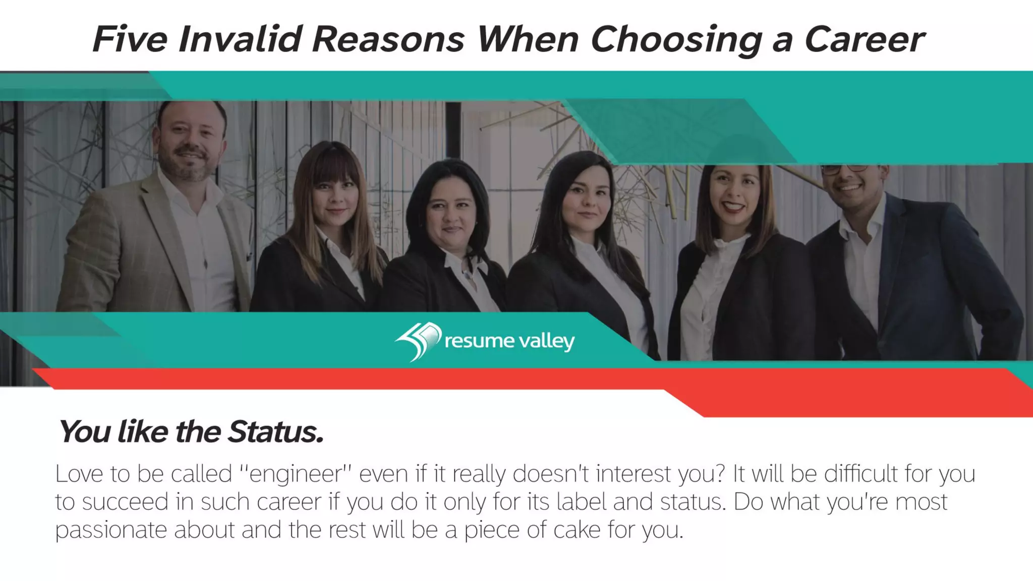 Five Invalid Reasons When Choosing a Career