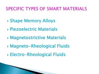 Smart Materials Types RV4-Smart-Materials presentation introduction | PDF