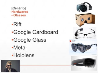 [Cenário]
Hardwares
- Glasses
▪Rift
▪Google Cardboard
▪Google Glass
▪Meta
▪Hololens
13:21cscerqueira.com.br
 