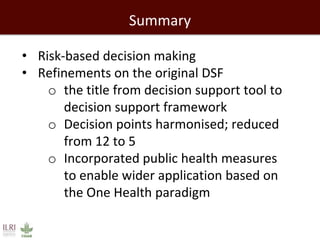Rift Valley fever decision support framework for eastern Africa