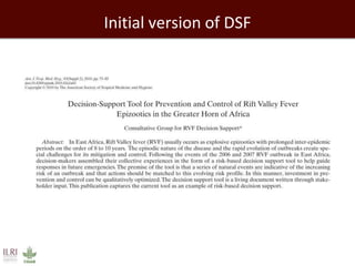 Rift Valley fever decision support framework for eastern Africa