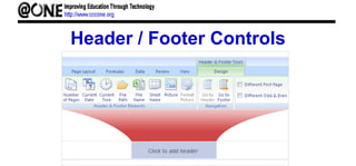 Header / Footer Controls
 