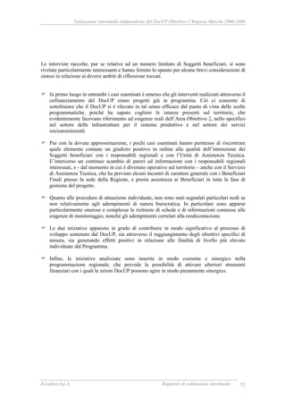 RAPPORTO DI VALUTAZIONE INTERMEDIA