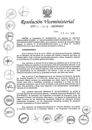 RVM 024-2019-MINEDU Norma-técnica-orientaciones-implementación -currículo-nacional