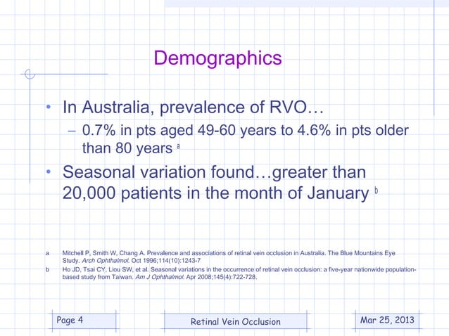 Central Retinal Vein Occlsion (CRVO) | PPT | Eye and Vision Conditions ...