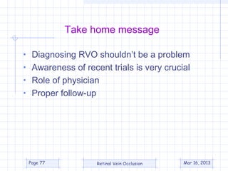 Branch Retinal Vein Occlsion (BRVO) | PPT
