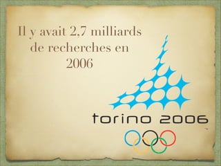 Il y avait 2,7 milliards
de recherches en
2006
 