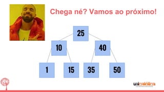 Chega né? Vamos ao próximo!
1 35
25
50
40
15
10
 