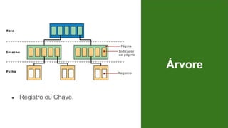 Árvore
● Registro ou Chave.
 