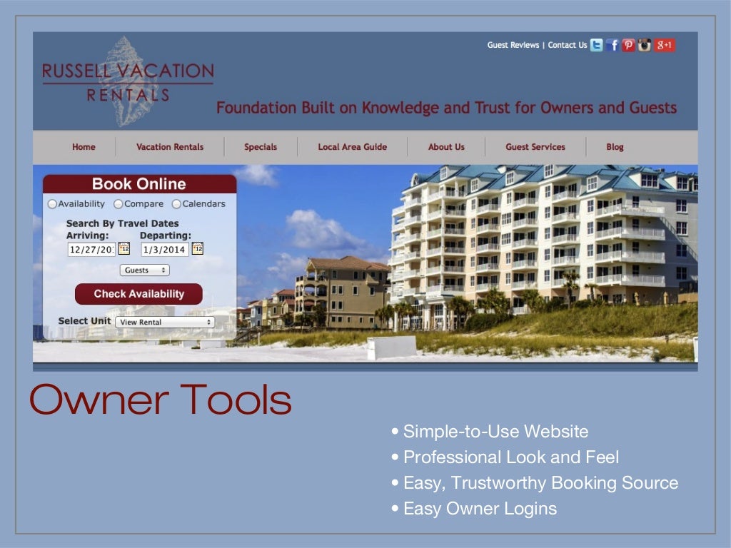 Russell Vacation Rentals Owner's Presentation