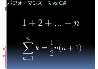 パフォーマンス R vs C#




5
9
 