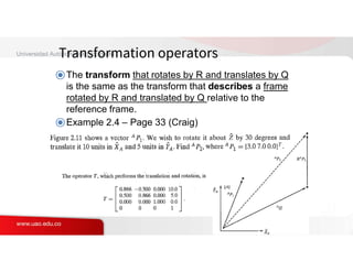Transformation References Mathematical tools for referencing a frame and transforming | PDF
