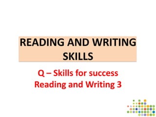 RW3_U01.pdf Skills 3 Reading and Writing | PDF
