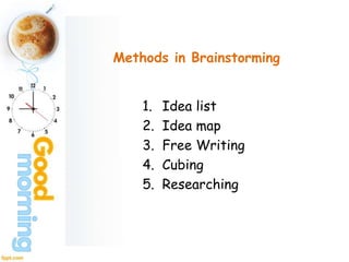 Selecting and Organizing Information - Brainstorming | PPTX