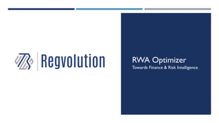RWA Optimizer
Towards Finance & Risk Intelligence
 