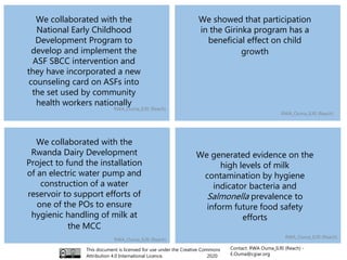 Enhancing production, quality and consumption of milk for income and improved nutrition in Rwanda (January 2017−September 2020)