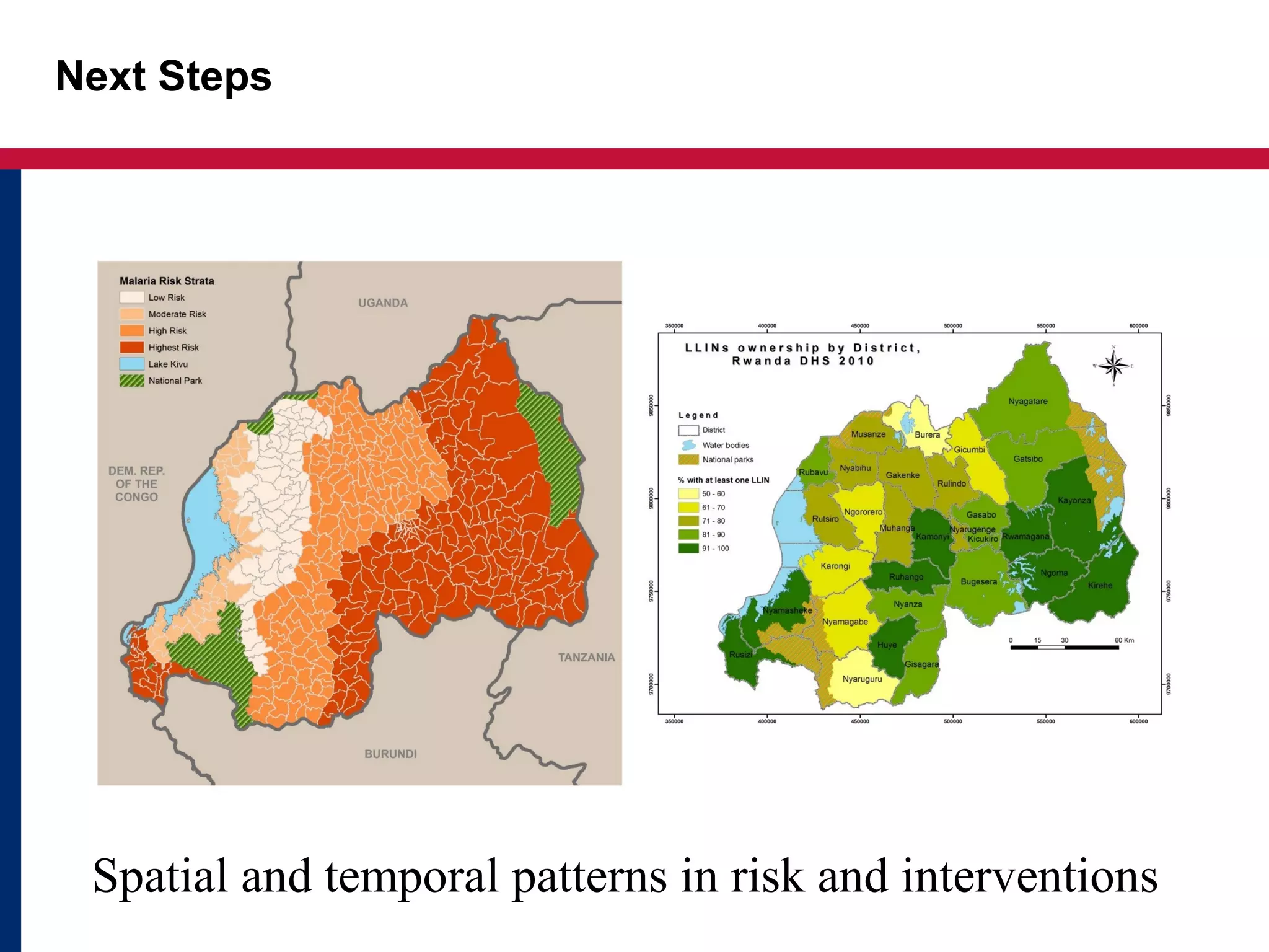 Next Steps
Spatial and temporal patterns in risk and interventions
 