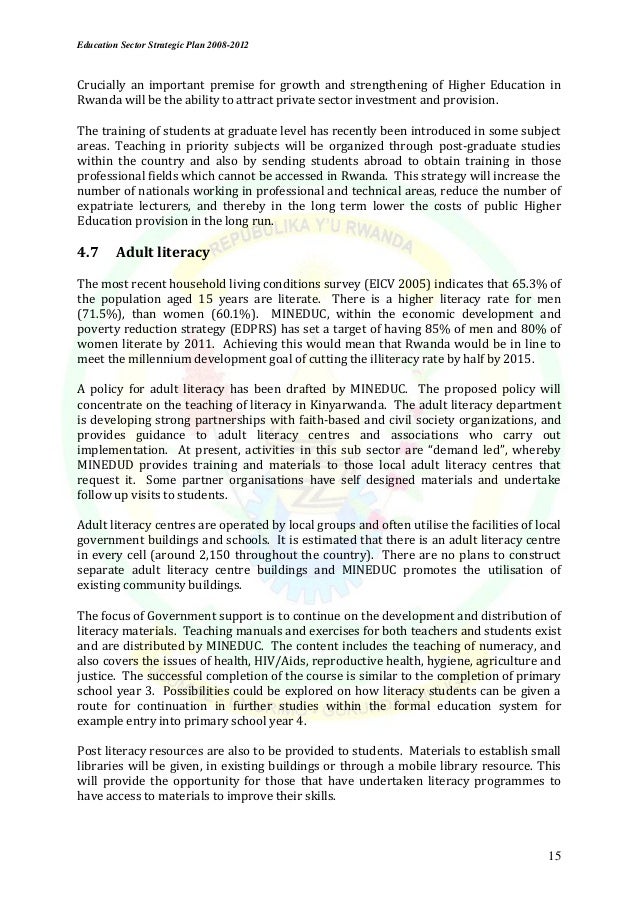 education sector strategic plan