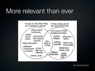 More relevant than ever




                      http://xkcd.com/773/
 