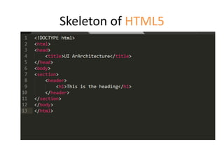 Skeleton of HTML5
 