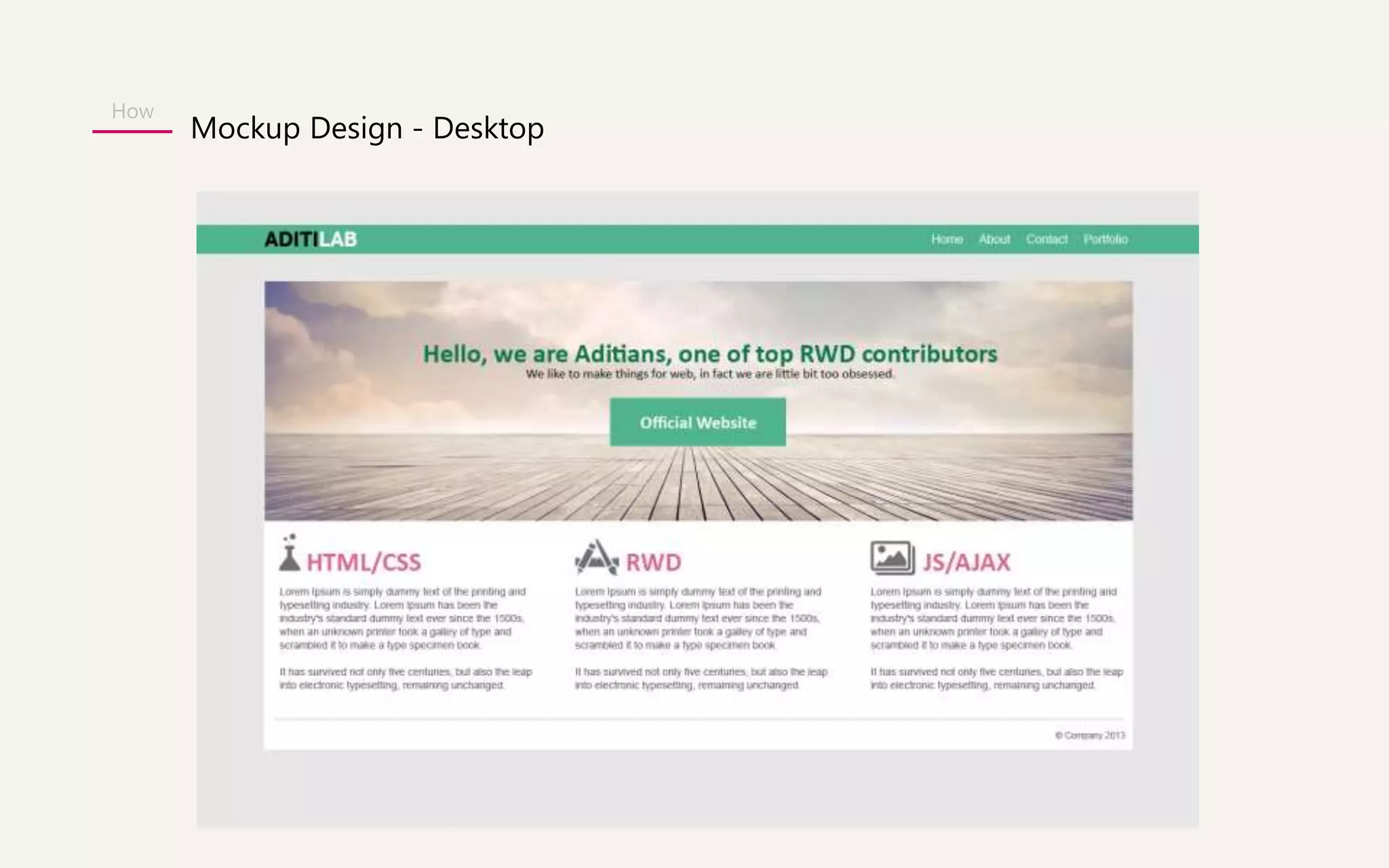 How 
Mockup Design - Desktop 
 