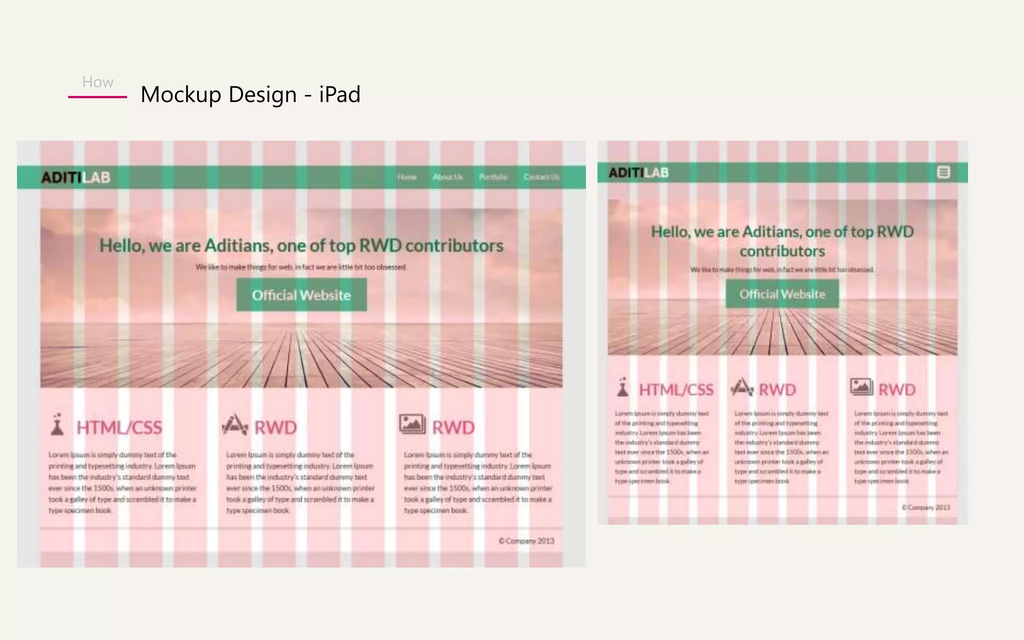 How 
Mockup Design - iPad 
 