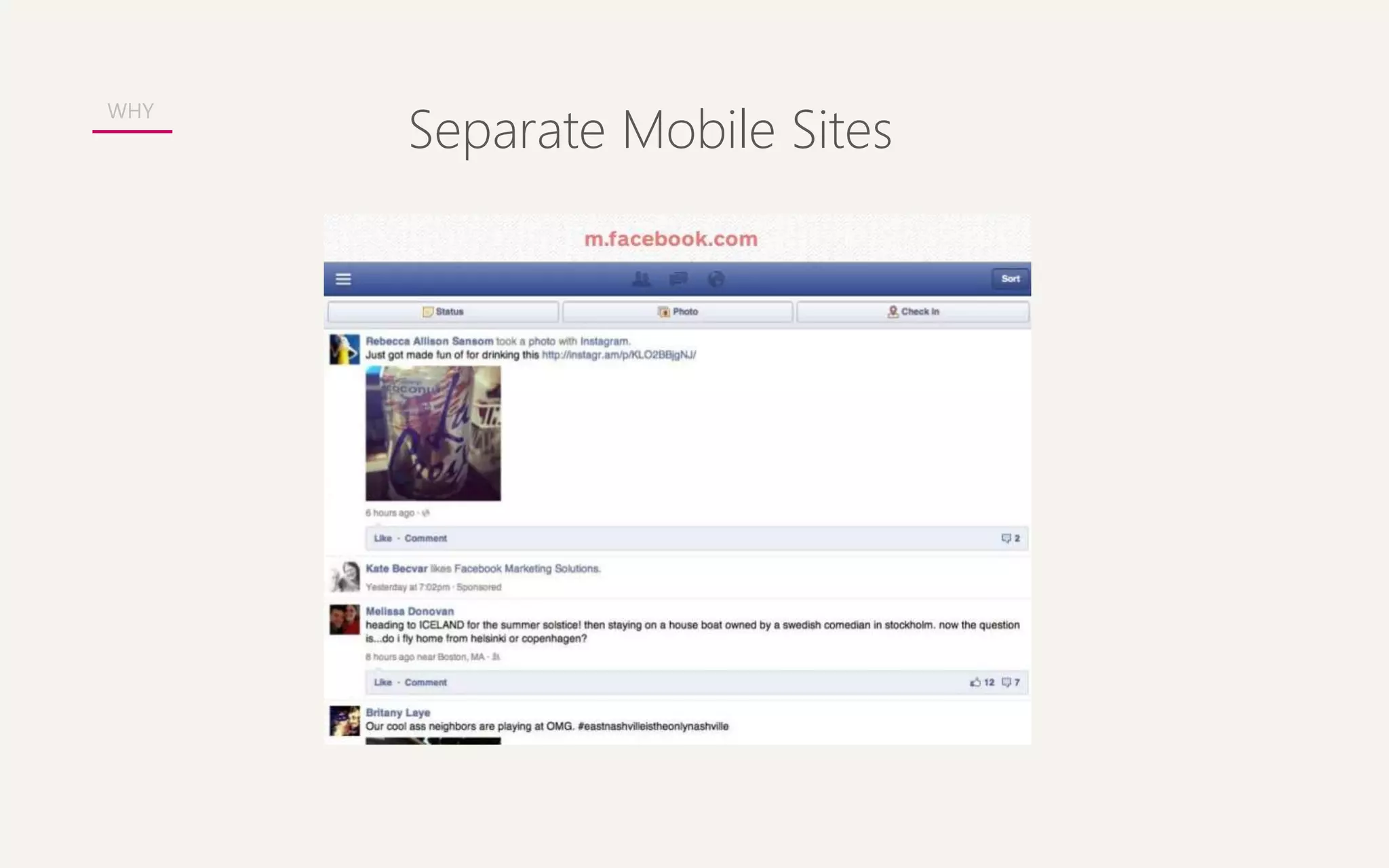 Separate Mobile Sites WHY 
 