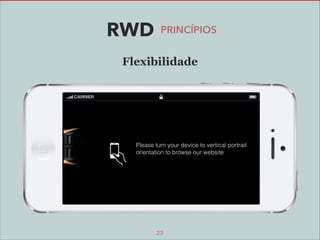RWD

PRINCÍPIOS

Flexibilidade

Please turn your device to vertical portrait 
orientation to browse our website

23

 