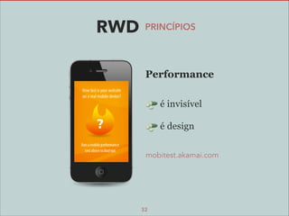 RWD

PRINCÍPIOS

Performance
é invisível
é design
mobitest.akamai.com

32

 