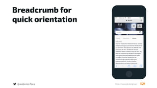 Breadcrumb for
quick orientation
@webinterface https://www.jab.de/group/
 
