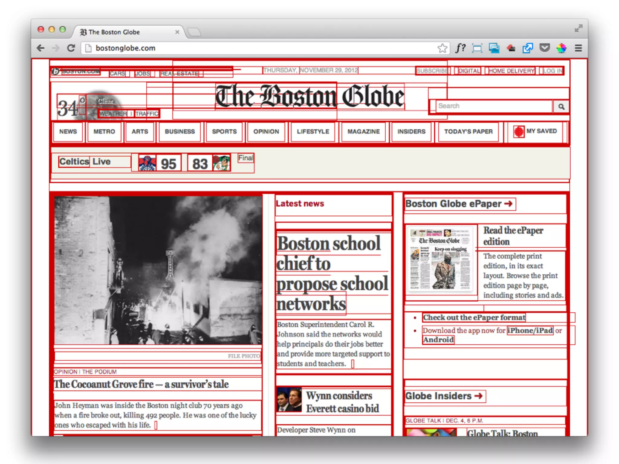 Wir denken dass das Web so aussieht.
Als Designer sehen wir uns oft als Pixel-Pusher
oder Rectangle Zeichner. So sieht das Web aber
nicht aus


When it comes to responsive design, we think
about layouts, and sometimes we should, but we
have to keep in mind that we aren’t rectangle
artists. We explore solutions to problems.
 