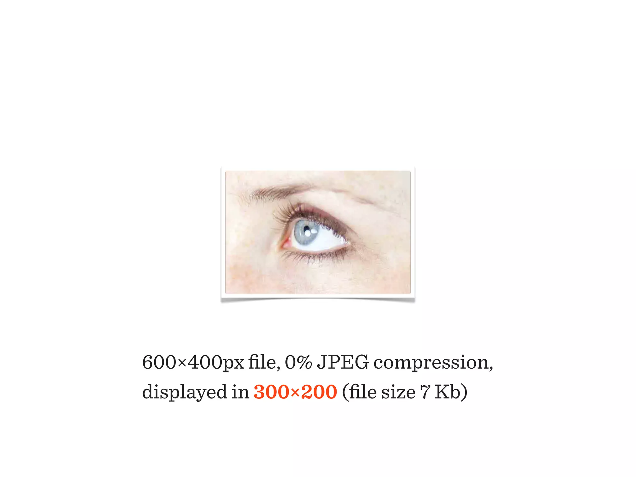 600×400px ﬁle, 0% JPEG compression,
displayed in 300×200 (ﬁle size 7 Kb)
 