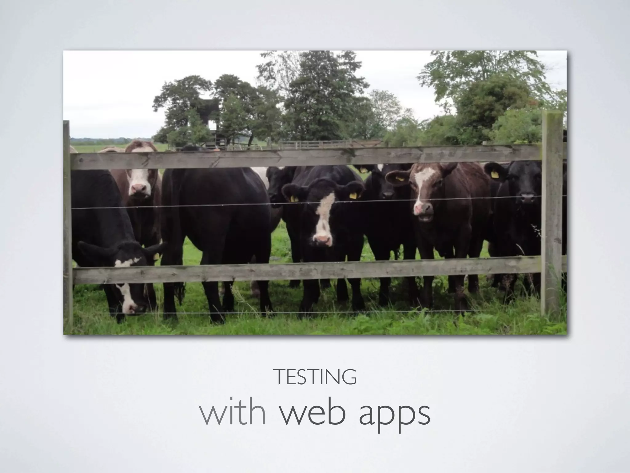 TESTING
with web apps
 