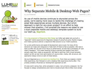 Responsive Design Vs Separate Mobile Sites: Presidential Smackdown Edition