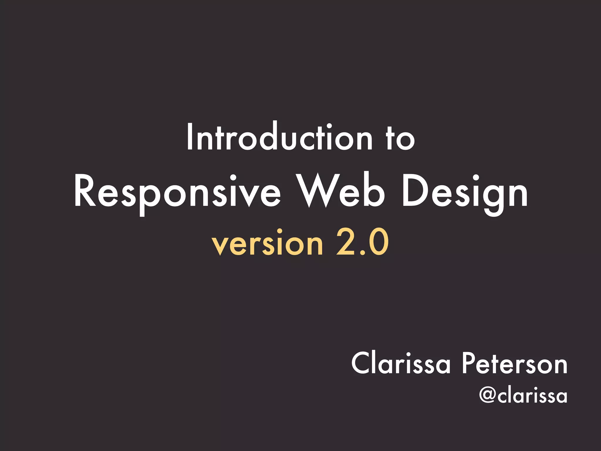 Introduction to Responsive Design v.2 | PDF