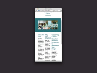 @media screen and (max-width: 500px) {

! ...

!   .contentbox {
!   ! width: 100%;
!   ! float: none;
!   ! padding: 1.5em 0 0 0;
!   }
}

Example 7 on style.css
 