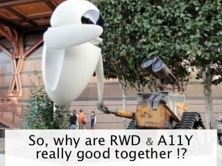 RWD - Summary
            Fluid Foundation + Media Queries + Responsive Images




Tuesday, 20 November, 12
 