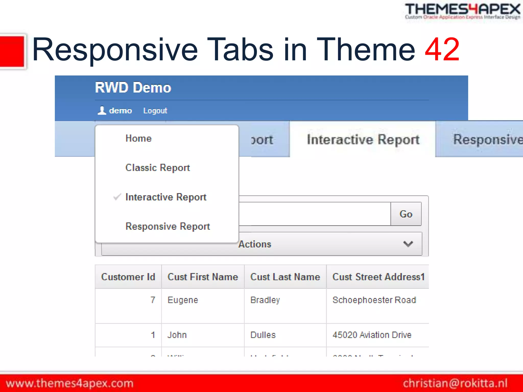 Responsive Tabs in Theme 42
 